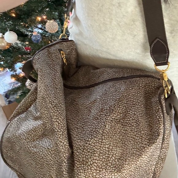 Borbonese shoulder bag tote w/ pouch quail pattern excellent condition - Picture 16 of 16